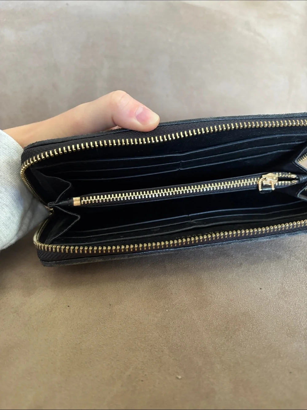 Tory Burch Black Quilted Zip Wallet